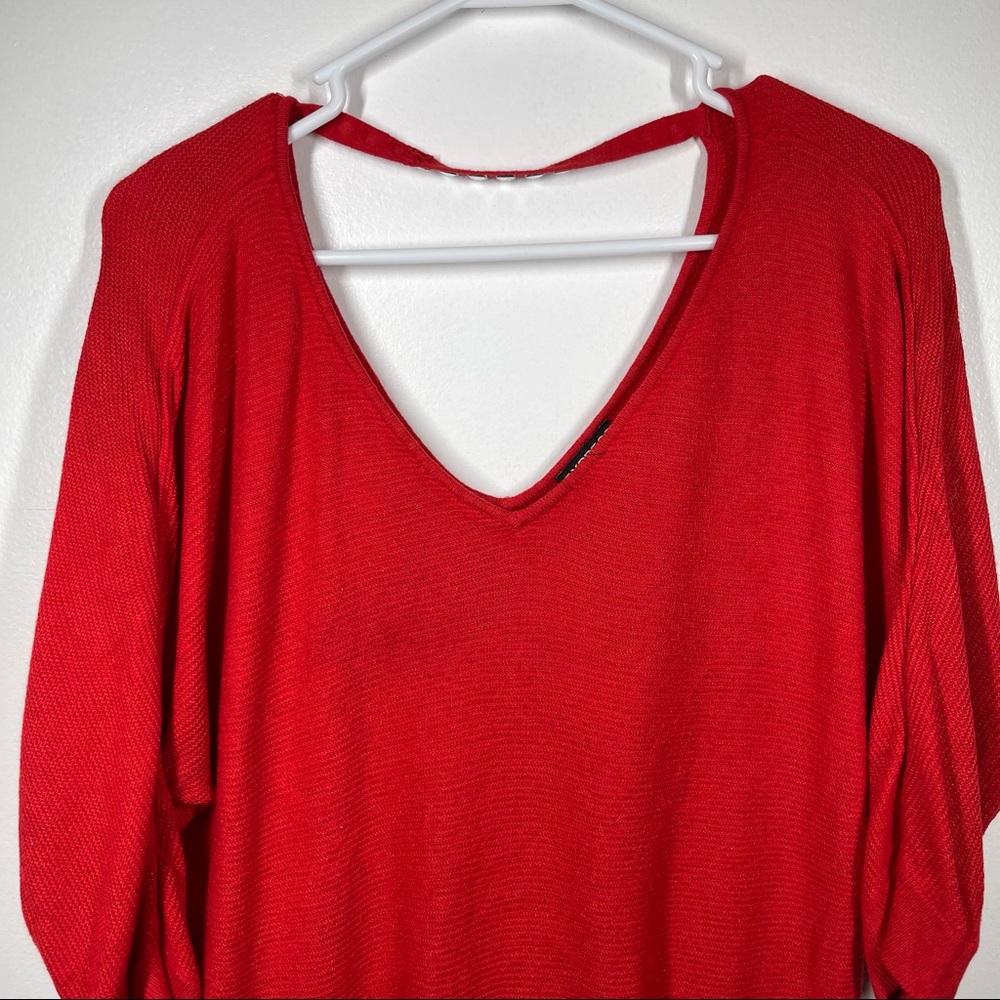 Red Express Open Back Blouse - Picture 2 of 7